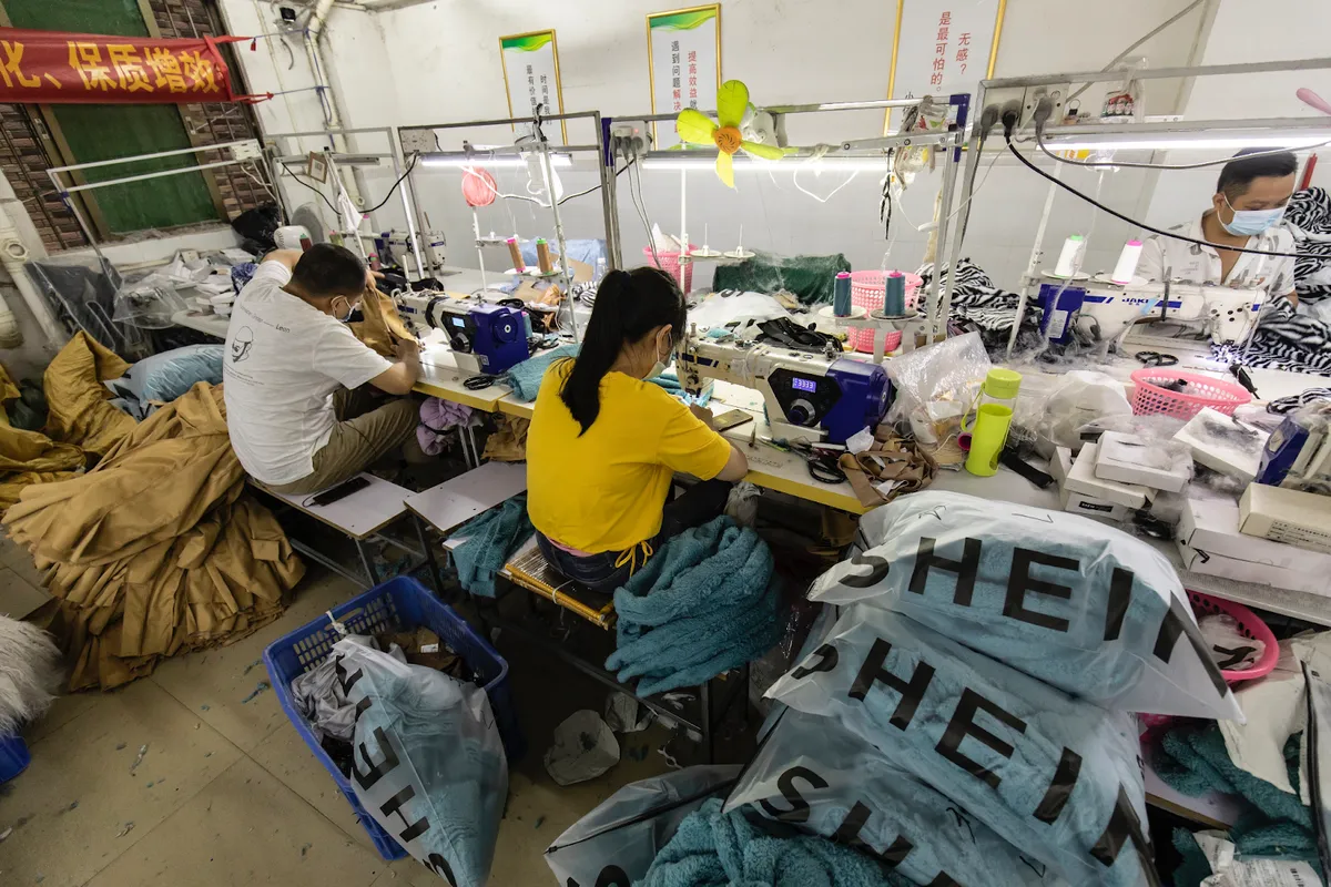 Garment-factory production floor