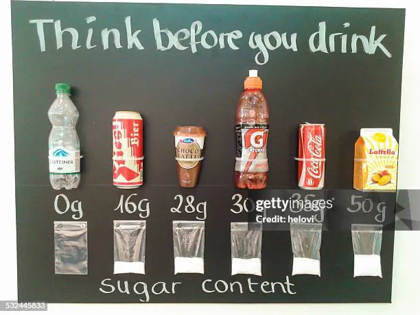 Soda assortment in a refrigerated case