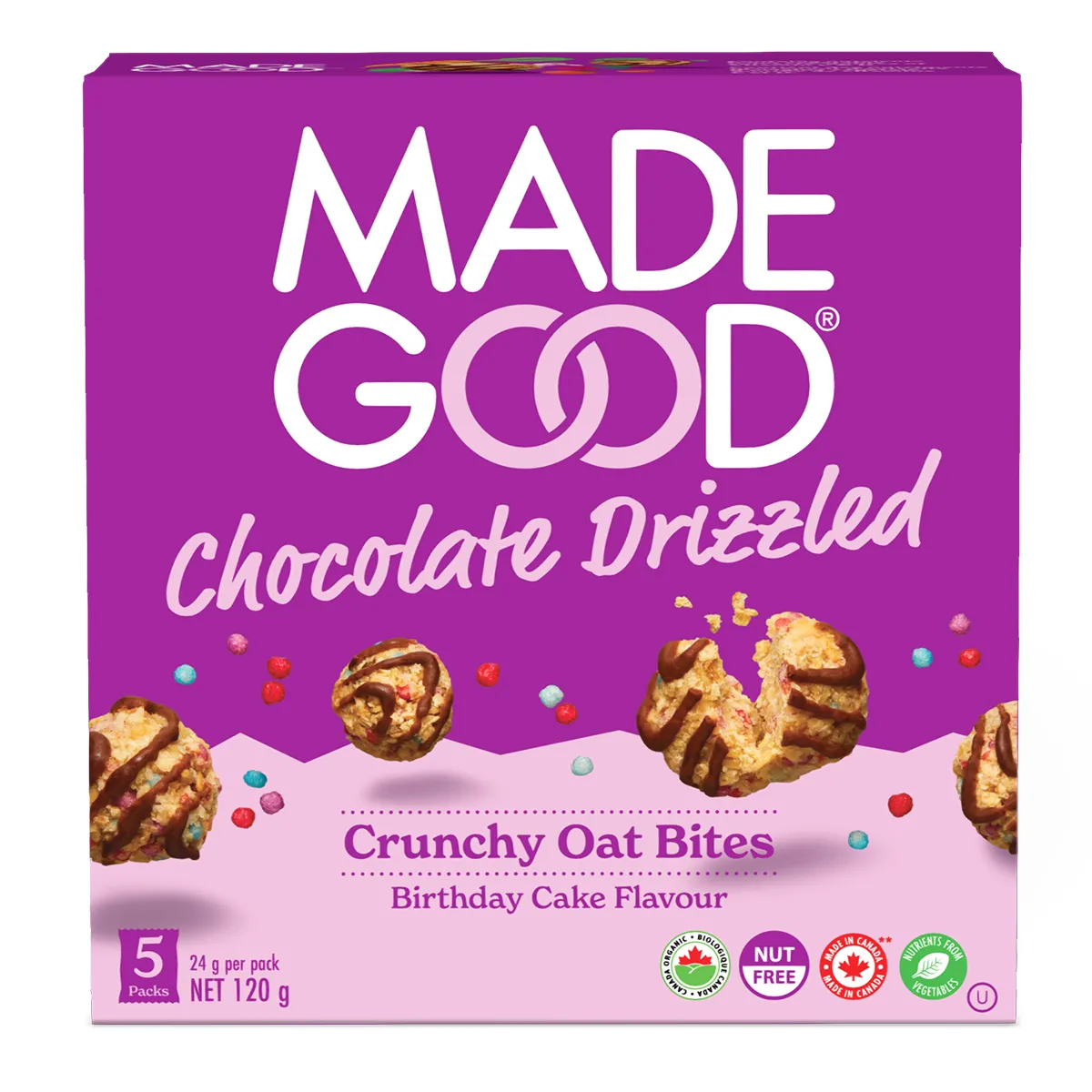 MadeGood school-snack range packaging