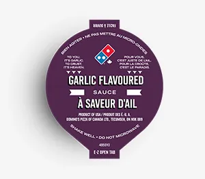 Domino's Garlic Flavoured Sauce ingredient panel