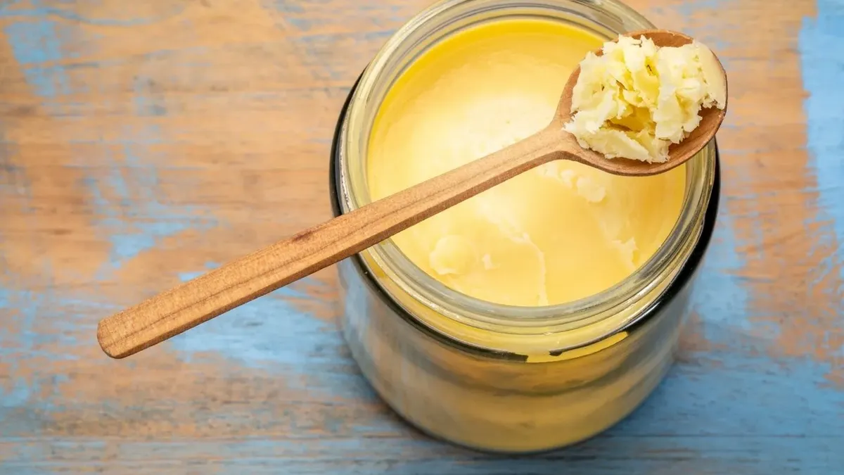 Natural cooking fats — ghee, butter, olive oil