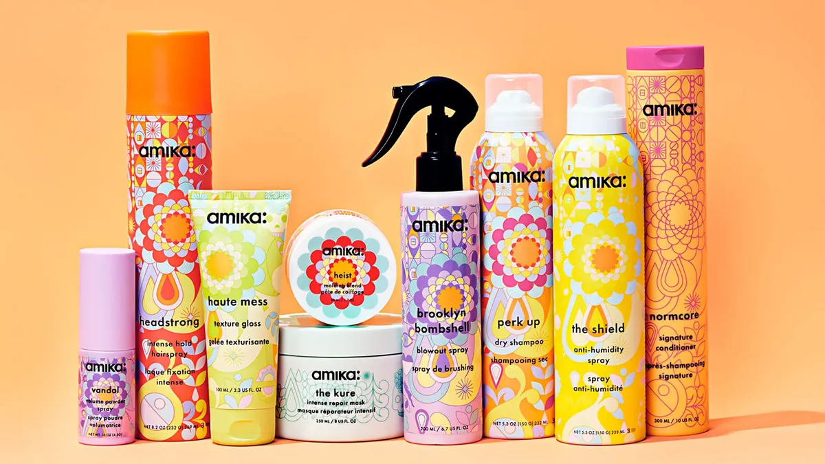 Amika colourful product packaging